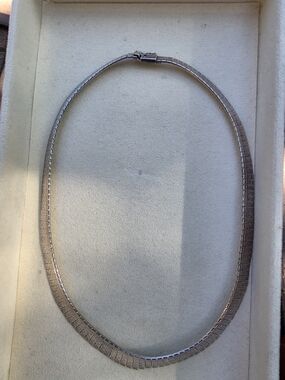 Vintage Italian 925 Sterling Silver Collar Necklace Bark Finish • 31.47g